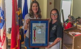 Engineer Destiny Goddu with Assemblywoman Catherine Baker