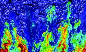 Simulation of Rayleigh-Taylor hydrodynamic instability