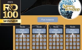 Computer workflow illustration with boxes and lines