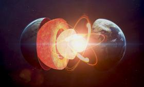 Illustrative graphic of the Earth's core