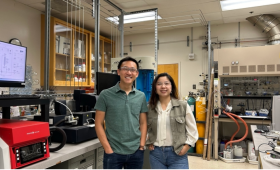 Under one of LLNL’s 2024 DOE Technology Commercialization Fund grants, Simon Pang (left) and Wenquin Li (right) will lead a team of researchers to collaborate in an effort to optimize site locations of carbon dioxide removal facilities. 