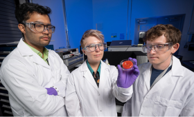 Lawrence Livermore National Laboratory researchers, including (from left) Saptarshi Mukherjee, Johanna Vandenbrande and Ethan Rosenberg, have introduced an innovative new approach to 3D printing using microwave energy to cure materials, opening the door to a broader range of materials than ever before.