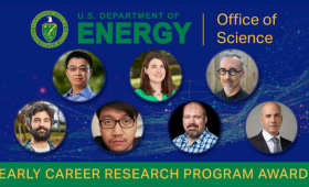 This year's DOE Early Career Research Program recipients: top row from left: Ben Zhu, Jennifer Shusterman and Steven Blazewicz. Bottom row from left: Kostas Kravvaris, Shusen Liu, Kyle Wendt and Filippo Scotti.