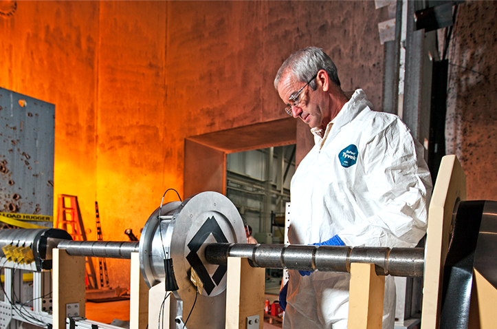 Scientist working at site 300